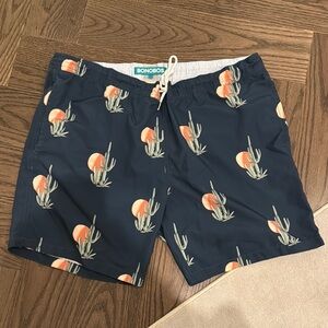 Bonobos Men's Navy Swim Shorts with Cactus Print